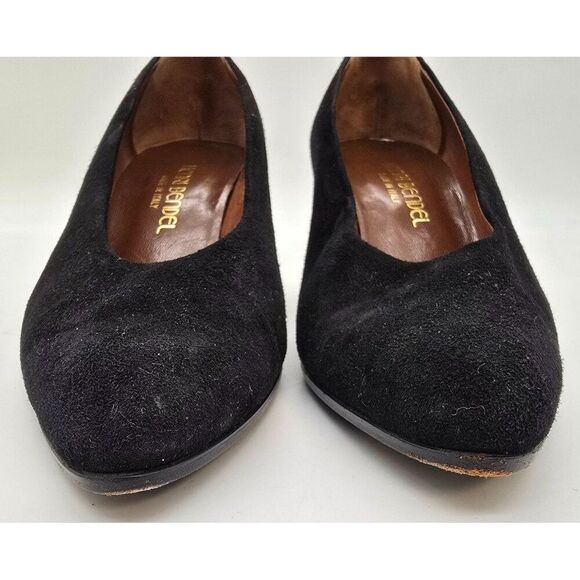 Henry Bendel Black Suede Heels Womens Size 8 Made In Italy old money elegant - Picture 5 of 11